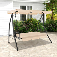 Load image into Gallery viewer, Balancelle d'Extrieur Convertible 2 Places avec Lit Plat Hamac de Terrasse avec Auvent Rglable et Coussin Amovible Pour Jardin -