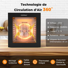 Load image into Gallery viewer, Déshydrateur Alimentaire Séchoir à 10 Plateaux en Acier Inoxydable avec 10 Programmes Préréglés Minuterie de 48H&amp;Température de 30-75Noir -