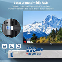 Load image into Gallery viewer, TuTu Téléviseurs 32 Pouces (80 cm) LED Central Pied TV HD Ready Triple Tuner (DVB-C / T2 / S2) HDMI x2 CI+ Lecteur multimédia USB 2.0 Mode hôtel Dolby Audio 2024