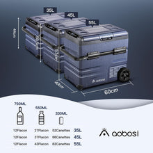 Load image into Gallery viewer, 115L Glaciere Electrique Double Zone,Glaciere a Compression WiFi APP,12 V/24 V et 100-240 V Frigo Camping,-20 à 20 pour Voiture,Camion,Bateau,Camping,Car,Caravanes,Voyageant,Maison