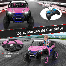 Load image into Gallery viewer, Voiture électrique Enfant 12 V Télécommande pour 3-8 Ans 2 Vitesses Ressort de Suspension Charge 59KG 118x74x71CM Noir/Rose/Rouge -