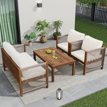 Load image into Gallery viewer, Salon de Jardin,Salon de Jardin 4 Personnes,avec canapé,Table Basse et Coussins,Housse en Tissu déhoussable et Lavable,Noir (Coussins d'assise Inclus)