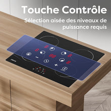 Load image into Gallery viewer, CIARRA Plaque à Induction 4 Feux 6000W - Commande Tactile - Plaque de Cuisson Encastrable - 9 Niveaux de Puissance- Minuteur - Verrouillage Enfant - CABBIH4-D