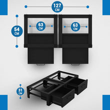 Load image into Gallery viewer, Vonia Rehausseur Double pour Lave-Linge et Sèche-Linge – Avec Tiroir – Support Machine à Laver Robuste – Noir