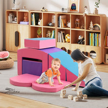 Load image into Gallery viewer, 6 Blocs d’Escalade en Mousse Jeu d’Escalade pour Tout-Petits Jeu d’Activité d’Escalade Coloré Tunnel Escaliers et Rampe pour 12+ Mois Coloré/Bleu/Violet -