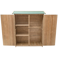 Load image into Gallery viewer, Abri de Jardin en Bois Cabane de Jardin Extérieur Double Portes avec Loquet Toit Incliné en Asphalte Cabanon Jardin Extérieur 140 x 50 x 162 cm Naturel -