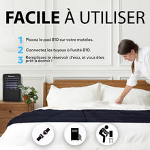 Load image into Gallery viewer, Adamson B10 Refroidisseur Lit Twin 190x100 CM + Surmatelas Rafraichissant 100% Coton + Matelas Climatisé Idéal Contre Les Sueurs Nocturnes + pour Les Dormeurs Chauds - Garantie 5 Ans - Bleu Marine