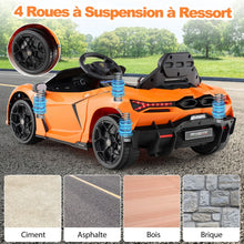 Load image into Gallery viewer, Voiture Electrique 12V pour Enfants Sous Licence Revuelto Télécommande Portes Hydrauliques pour 37-95 Mois Gris/Orange -