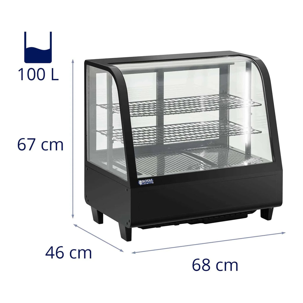 Vitrine réfrigérée 100 litres 3 niveaux plastique verre trempé noir 14_0005388 -