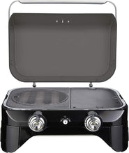 Load image into Gallery viewer, Attitude2go,Barbecue de Table à Faible fumée,BBQ Portable,à Couvercle,thermomètre,et Grille en Fonte,Alimentation : Cartouche de gaz CV 470 Plus,Gris