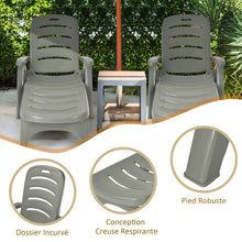 Load image into Gallery viewer, Chaise Longue Pliable Dossier Inclinable  5 Positions avec Roues Intgres pour Terrasse Jardin Piscine 150 kg Gris/Blanc/Bleu -