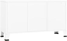 Load image into Gallery viewer, vidaXL Buffet Industriel Armoire Latérale Meuble de Rangement Armoire de Rangement Salle de Séjour Maison Intérieur Blanc 105x35x62 cm Métal et Verre