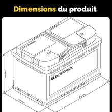 Load image into Gallery viewer, Batterie Solaire AGM 12V 100Ah Décharge Profonde sans Entretien pour Camping-Car, Voiture, Bateau, Jardin et Systèmes Solaires Autonomes Batterie Énergie Electronicx Solar Edition