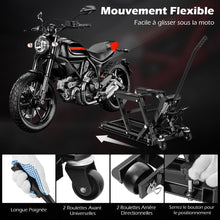 Load image into Gallery viewer, Cric Hydraulique pour Moto Capacité de 680 kg Table Élévatrice Moto Plateforme Réglable en Hauteur sur 3 Niveaux Rouge/Noir -