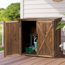 Load image into Gallery viewer, Armoire de Jardin Exterieur en Bois 77,5 x 56 x 72 cm Abri à Outils avec Double Portes Marron -