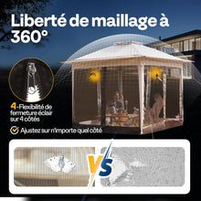 Load image into Gallery viewer, VIVOHOME Tente Écran Tonnelle Pliante Portable résistant à l'eau Barnum Pavillon de Jardin avec Moustiquaire 2 Portes à Fermeture Éclair et Sac Roulant (Beige &amp; Marron, 3x3 m)