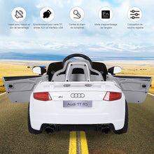 Load image into Gallery viewer, Voiture TTRS Electrique pour Enfants 12V Max. 5 Km/h Double Porte avec Tlcommande 2.4G Blanc/Rouge -