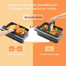 Load image into Gallery viewer, COSORI Air Fryer 10L Twinfry,Dual Zone Avec Sparateur Amovible,Capacit Flexible de 10L,Friteuse sans Huile 6-en-1,35鈩240鈩66% d'nergie en Moins,Livre de Recettes et Application