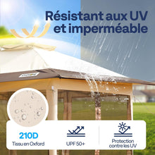 Load image into Gallery viewer, VIVOHOME Tente Écran Tonnelle Pliante Portable résistant à l'eau Barnum Pavillon de Jardin avec Moustiquaire 2 Portes à Fermeture Éclair et Sac Roulant (Beige &amp; Marron, 3x3 m)