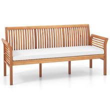 Load image into Gallery viewer, Banc de Terrasse en Bois 3 Places Banc en Acacia de 159 cm de Long avec Coussins d'Assise Doux Dossier et Accoudoirs Ergonomiques Blanc -