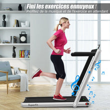 Load image into Gallery viewer, 2 en 1 Tapis de Course Electrique Pliable 1 à 12 Km/H avec Haut-parleur Bluetooth Télécommande Moteur 0,75HP Vert/Blanc/Noir/Rouge/Or/Noir et Argenté/Bleu -
