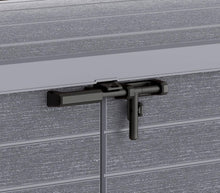 Load image into Gallery viewer, Duramax StoreAway 1200L Plastic Garden Shed/ Flat Lid,Outdoor Storage Shed,Wheelie Bin Hideaways,Wheelie bin box,Durable Construction,Ideal for Bikes,BBQs &amp; 2x 240L Bins,145x85x125 cm,Brown