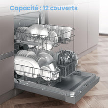 Load image into Gallery viewer, COMFEE' CDWPF1201PS Lave-vaisselle Pose Libre, 60 cm, 12 couverts, départ différé, fonction demi-charge, paniers flexibles - Acier Inoxydable, 49 dB, Commande Bouton