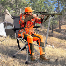 Load image into Gallery viewer, Chaise de Chasse Portable Chaise de Tir avec Siège de Pliable Réglables Rotation à 360° Support de Fusil Réglable Charge 150 kg Noir -