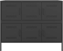 Load image into Gallery viewer, vidaXL Buffet, Armoire avec Pieds et Compartiments, Placard avec Porte, Meuble de Rangement Salon Intérieur, Noir 100,5x39x79 cm Acier