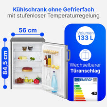 Load image into Gallery viewer, Bomann Réfrigérateur 133L inox VS2195-1-inox, Capacité nette : 133 litres, Éclairage intérieur à DEL, Contrôle de la température en continu, 3 clayettes en verre
