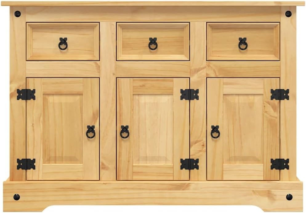vidaXL Buffet Corona Marron 112x44x78 cm Bois Massif pin Mexicain, Meuble de Rangement, Meuble de Rangement de Cuisine, Meuble de Rangement de Salon
