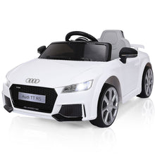 Load image into Gallery viewer, Voiture TTRS Electrique pour Enfants 12V Max. 5 Km/h Double Porte avec Télécommande 2.4G Blanc/Rouge -