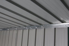 Load image into Gallery viewer, Abri de Jardin en Tôle Galvanisée Cabane de Rangement à Outils Porte Double 2 Aérations,277x191x192cm,Gris et Blanc -