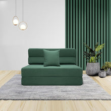 Load image into Gallery viewer, ANONER Canapé de Sol Convertible Canapé Convertible 1 Place, Canape Lit 1 Place en Mousse à Mémoire de Forme &amp; Oreiller, Matelas Pliant Sofa pour Chambre Salon, Vert Foncé