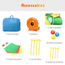 Load image into Gallery viewer, Ch芒teau Gonflable avec Souffleur pour Enfants de 3  10 Ans avec Plusieurs Types de Jeu Diffrents 330 x 300 x 210 cm -