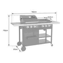 Load image into Gallery viewer, Barbecue duo au gaz VESUVIO - 3 brûleurs + plancha 3 brûleurs -