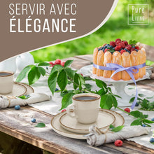 Load image into Gallery viewer, Ensemble Vaisselle en Grès 12 Personnes Rustique 36 pièces - Service de Table Rustique, Lavable au Lave-Vaisselle - Ensemble de Bols et Assiettes - Vaisselle de Table Pure Living en beige