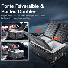 Load image into Gallery viewer, 115L Glaciere Electrique Double Zone,Glaciere a Compression WiFi APP,12 V/24 V et 100-240 V Frigo Camping,-20 à 20 pour Voiture,Camion,Bateau,Camping,Car,Caravanes,Voyageant,Maison