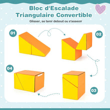 Load image into Gallery viewer, 6 Blocs d’Escalade en Mousse Jeu d’Escalade pour Tout-Petits Jeu d’Activité d’Escalade Coloré Tunnel Escaliers et Rampe pour 12+ Mois Coloré/Bleu/Violet -