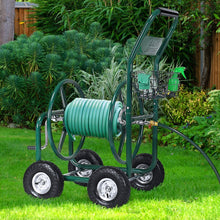 Load image into Gallery viewer, Dévidoir de Tuyau d’Arrosage avec 4 Roulettes Chariot pour 1.7m de Tuyau d’Arrosage Panier,95x62x113cm,Vert -