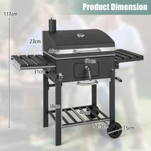 Load image into Gallery viewer, Barbecue à Charbon de Bois Portable avec 2 Tables d'Appoint Noir -