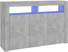 Load image into Gallery viewer, vidaXL Buffet avec Lumières LED, Meuble de Rangement, Armoire de Rangement, Organisateur de Salon Salle de Séjour Intérieur, Gris Béton