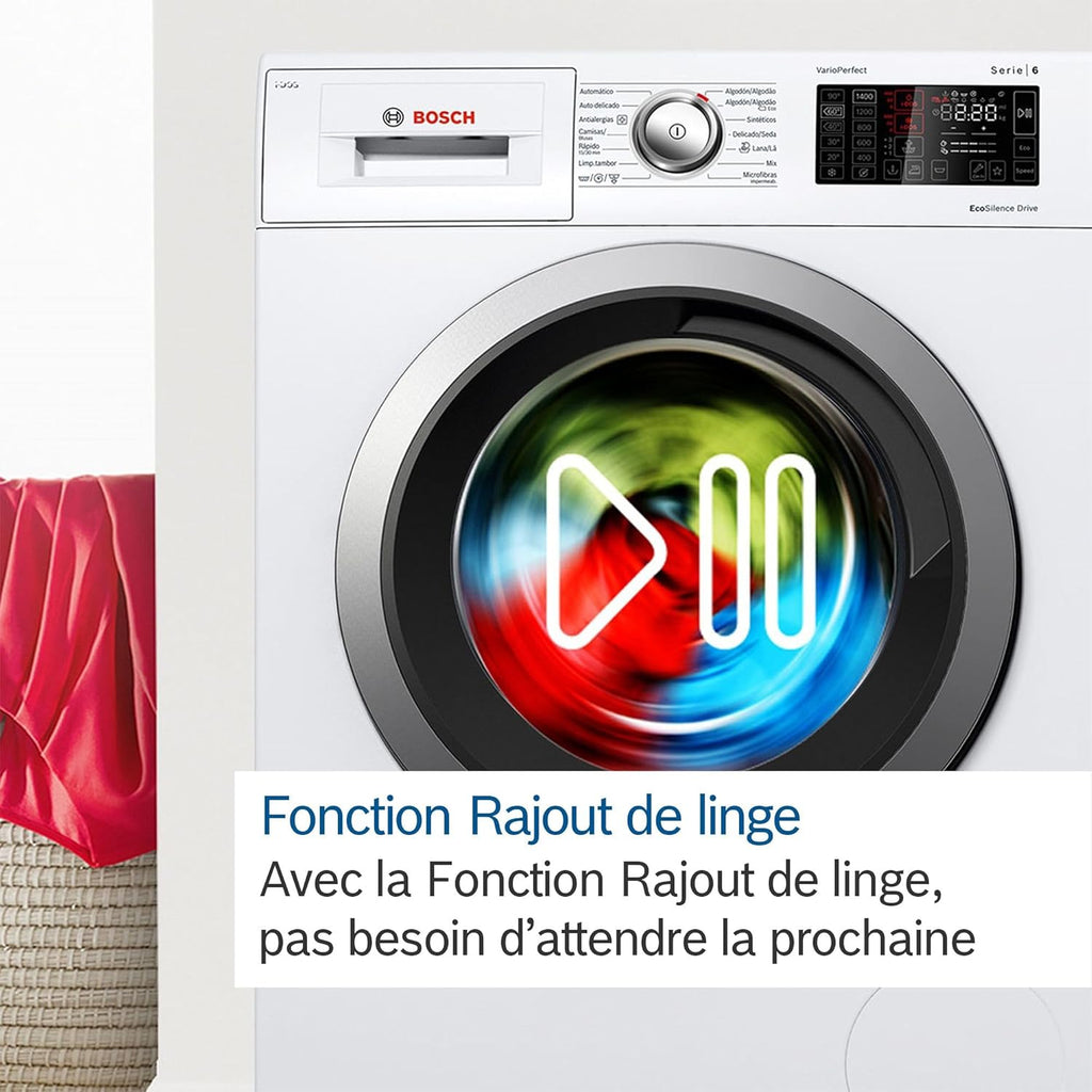 Bosch WAN28258FR, Série 4, Lave linge hublot, 8 kg, 1400 trs/min, Blanc