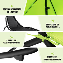 Load image into Gallery viewer, Bain de Soleil à Bascule Transat Suspendu avec Pare-Soleil &amp; Coussin Hamac Charge 150KG 184 cm x 147 cm x 187 cm Vert -