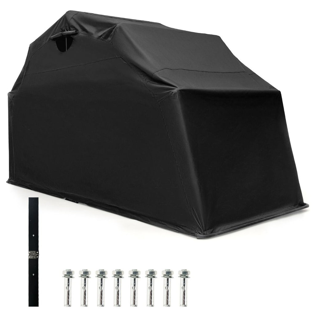 Abri de Moto Extrieur Tente Moto avec Housse en Tissu Oxford Fen锚tres en Maille Enroulables Housse Moto Exterieur tanche pour Moto Vlos Outils Noir -