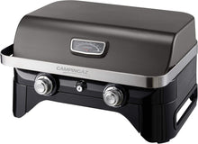Load image into Gallery viewer, Attitude2go,Barbecue de Table à Faible fumée,BBQ Portable,à Couvercle,thermomètre,et Grille en Fonte,Alimentation : Cartouche de gaz CV 470 Plus,Gris