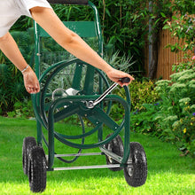 Load image into Gallery viewer, Dévidoir de Tuyau d’Arrosage avec 4 Roulettes Chariot pour 1.7m de Tuyau d’Arrosage Panier,95x62x113cm,Vert -