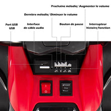 Load image into Gallery viewer, 12V Quad Electrique Enfants avec Lumires LED et Musique Vhicule Electrique Enfants avec Dmarrage Lent Charge 30kg 129 x 69 x 72 cm Noir/Rouge -