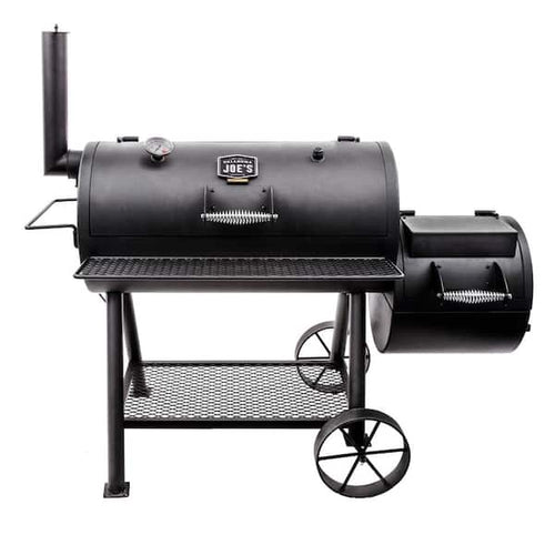 Highland Offset Charcoal Smoker and Grill in Black with 900 Sq. In. Cooking Space