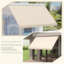 Load image into Gallery viewer, AECOJOY Manual Retractable Awning, 118" Non-Screw Outdoor Patio Awning, Beige